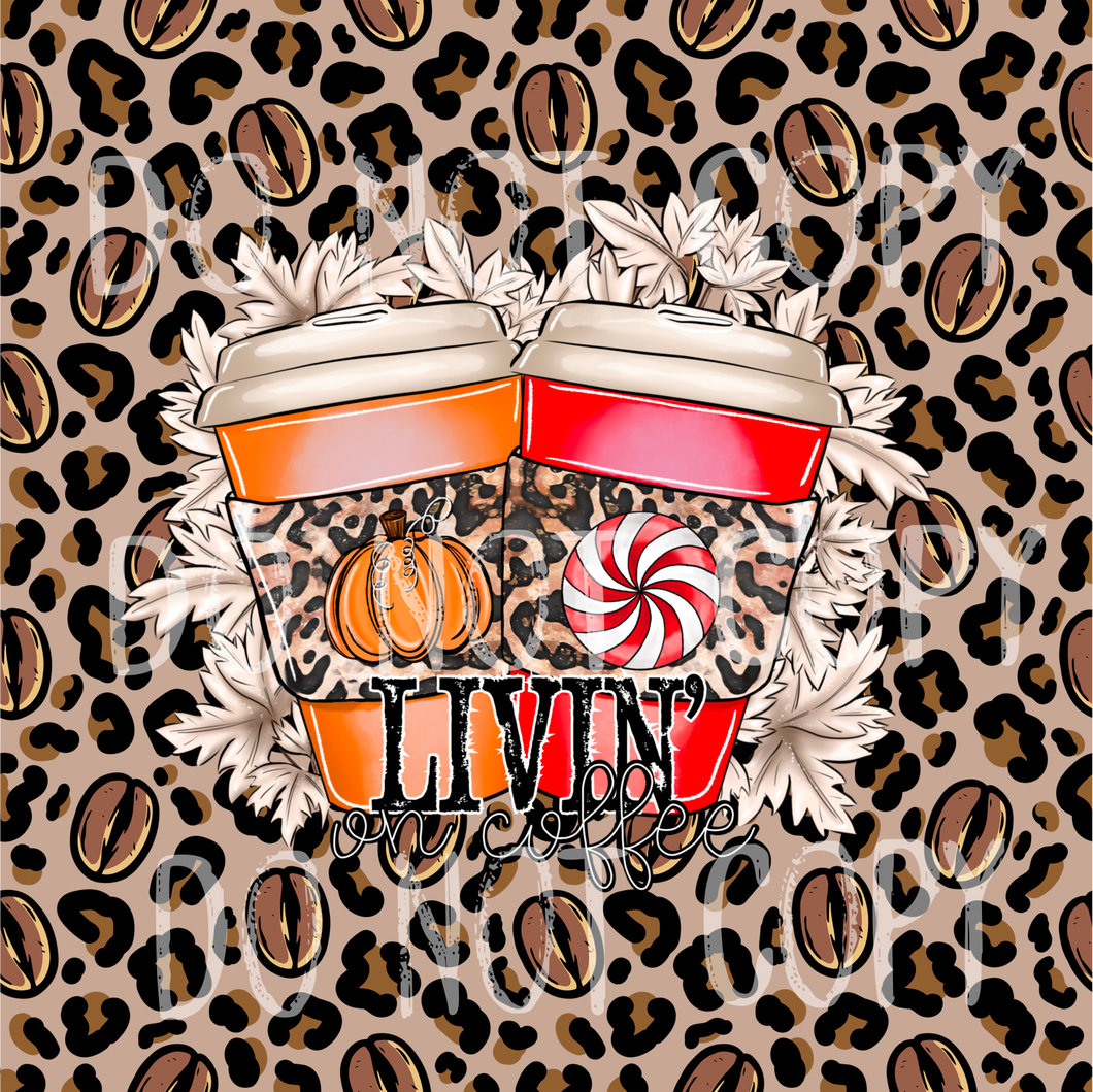 Livin' On Coffee Leopard Coffee Bean 20oz Straight Skinny Tumbler