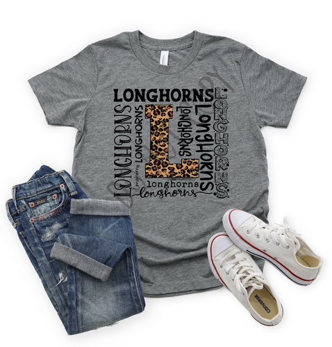 Longhorns Leopard Typography Transfer