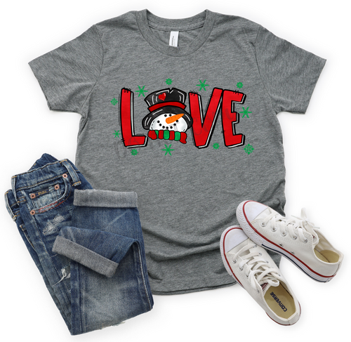 Love Red & Green Snowman Transfer