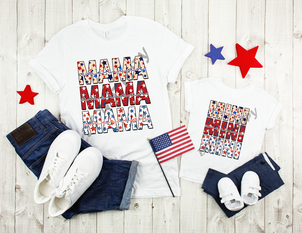 Mini Patriotic Stars Stacked Transfer