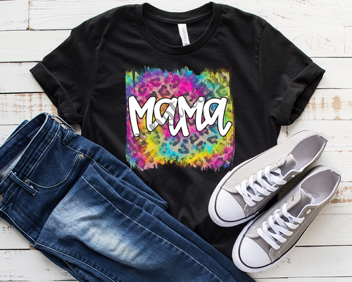 Mama Colorful Leopard Brushstroke Transfer