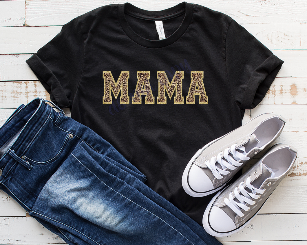 Mama Leopard Faux Chenille Letters