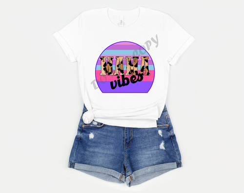 Mama Vibes Half Circle Retro Transfer