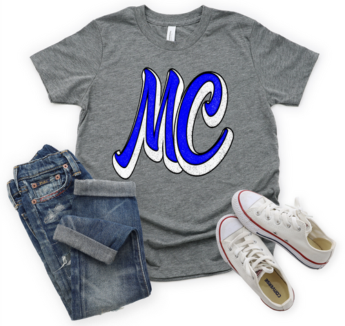 Letters MC Royal Distressed Mascot Letter