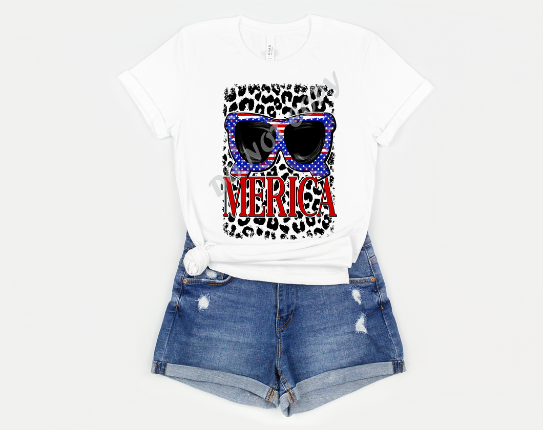 Leopard Merica with Sunglasses Transfer