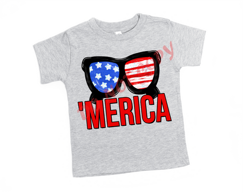 Merica with Sunglasses Transfer