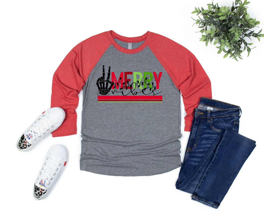 Merry Vibes Black Skeleton Hand Transfer