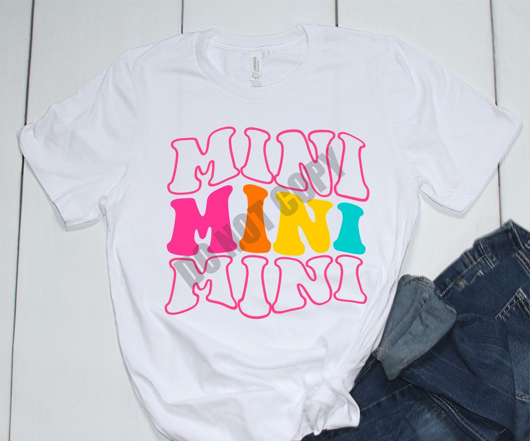 Mini Bright Colored Stacked Retro Transfer