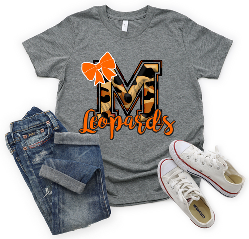 M Leopards Orange, Black & White Leopard Letter