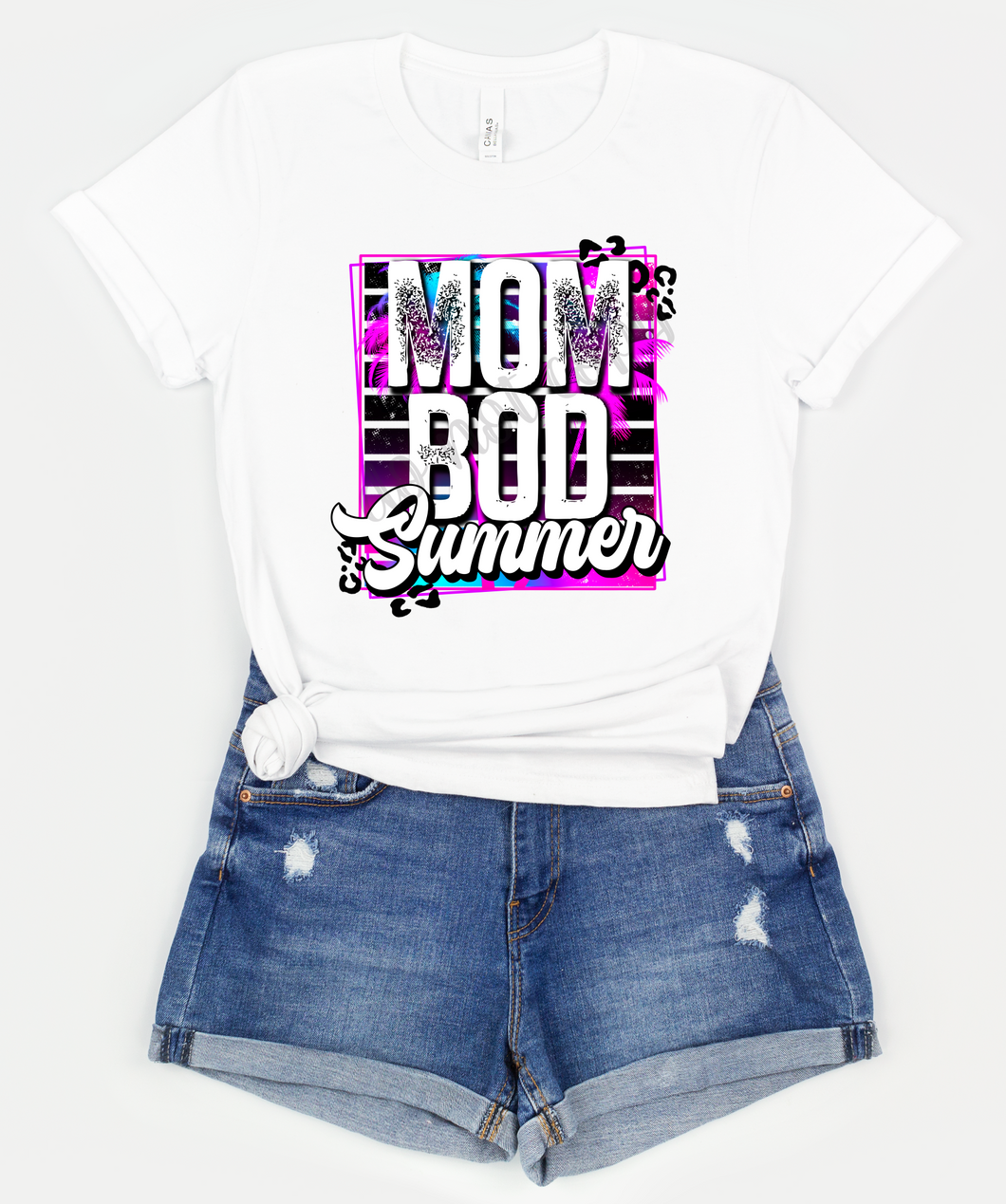 Mom Bod Summer Purple And Leopard Transfer