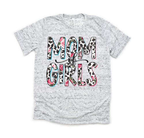 Mom Of Girls Floral Transfer