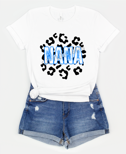 Nana Blue Neon Leopard Background Transfer