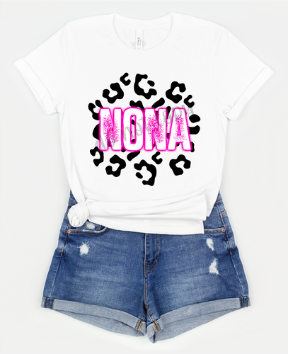 Nona Pink Neon Leopard Background Transfer
