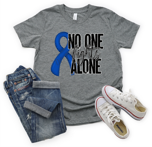 No One Fights Alone Blue Ribbon Transfer