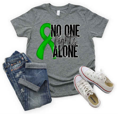 No One Fights Alone Green Ribbon Transfer