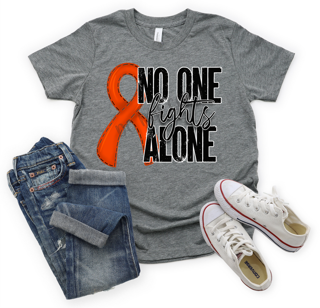 No One Fights Alone Orange Ribbon Transfer