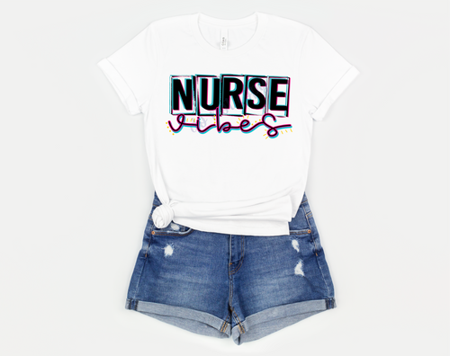 Nurse Vibes Pink Teal & Black