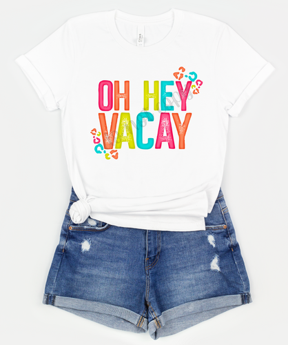 Oh Hey Vacay Colorful With Leopard Transfer