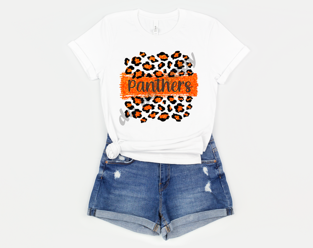 Panthers Orange and Black Leopard