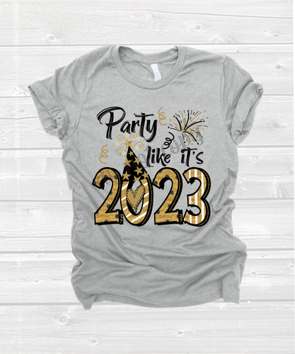 Party Like It's 2023 Black and Gold Transfer