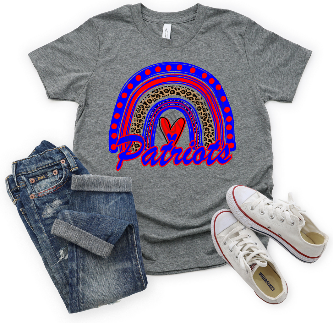 Patriots Red, White & Blue Leopard Rainbow