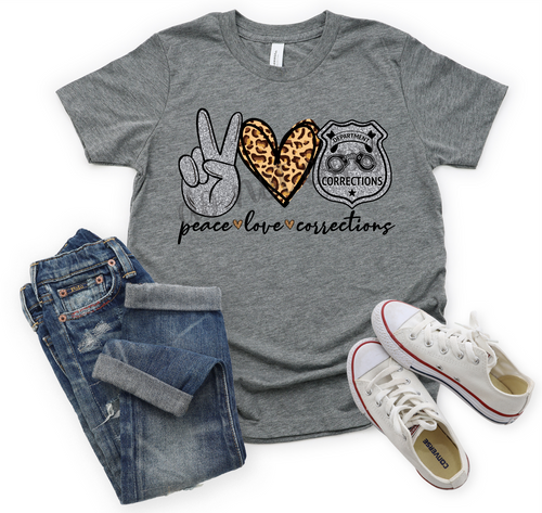 Peace Love Corrections Leopard & Glitter Transfer