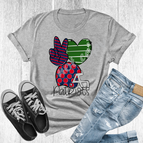 Peace Love Patriots Polka Dot Stripe Transfer