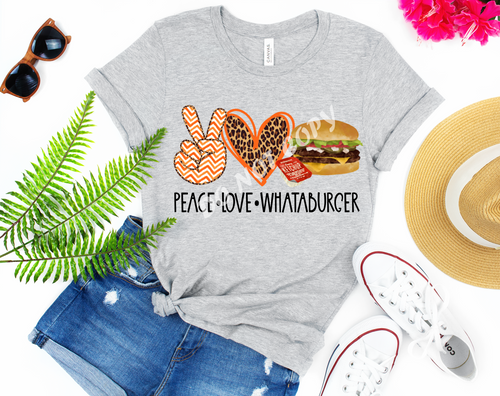 Peace Love Whataburger Burger Leopard Transfer