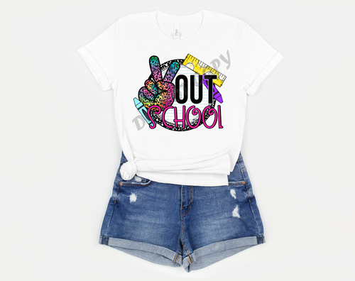 Peace Out School Pink Leopard Transfer