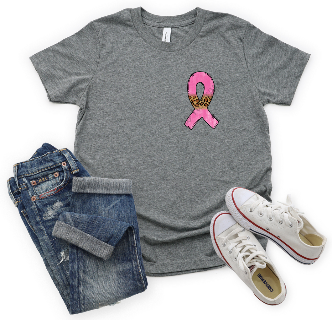 Pink & Leopard Breast Cancer Awareness Ribbon