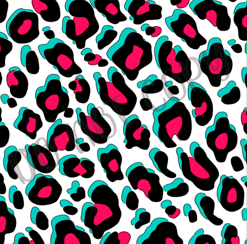 Pink & Teal Leopard Background 12x12