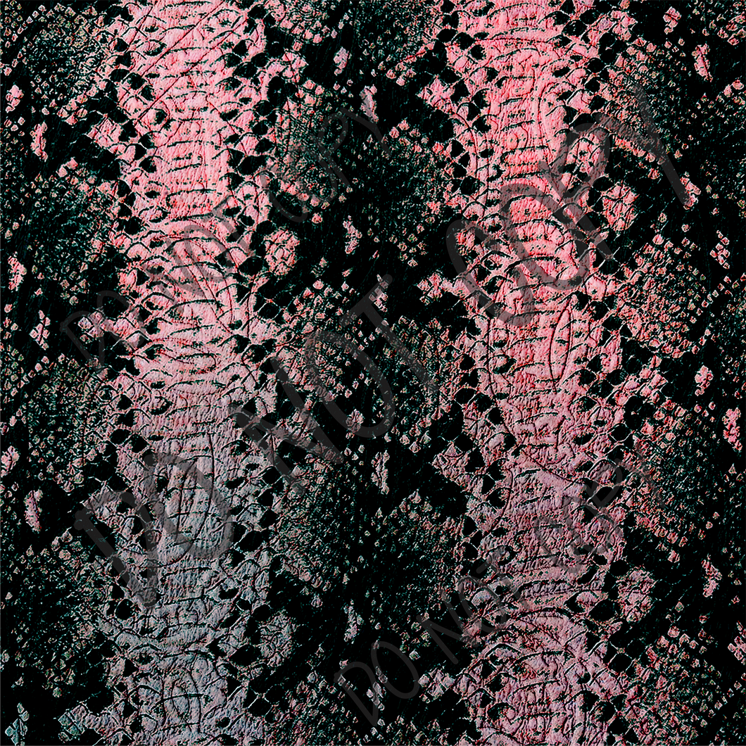 Pink Black Snakeskin Background 12x12