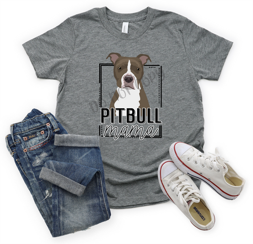 Pitbull Mama Brown & White Transfer