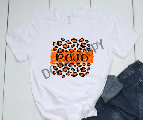 POJO Orange & Black Leopard Glitter