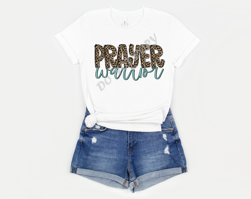 Prayer Warrior Leopard & Teal Transfer