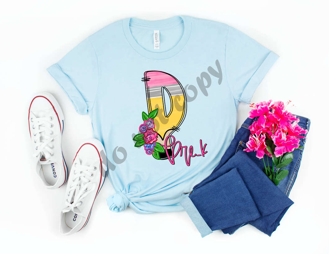 Pre-K Floral Pencil Transfer