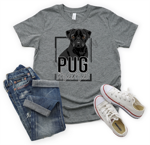 Pug Mama Black Transfer