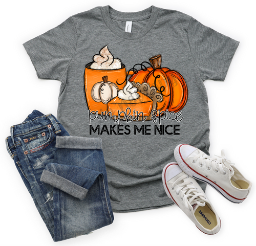 Pumpkin Spice Makes Me Nice Pie And Pumpkins Transfer