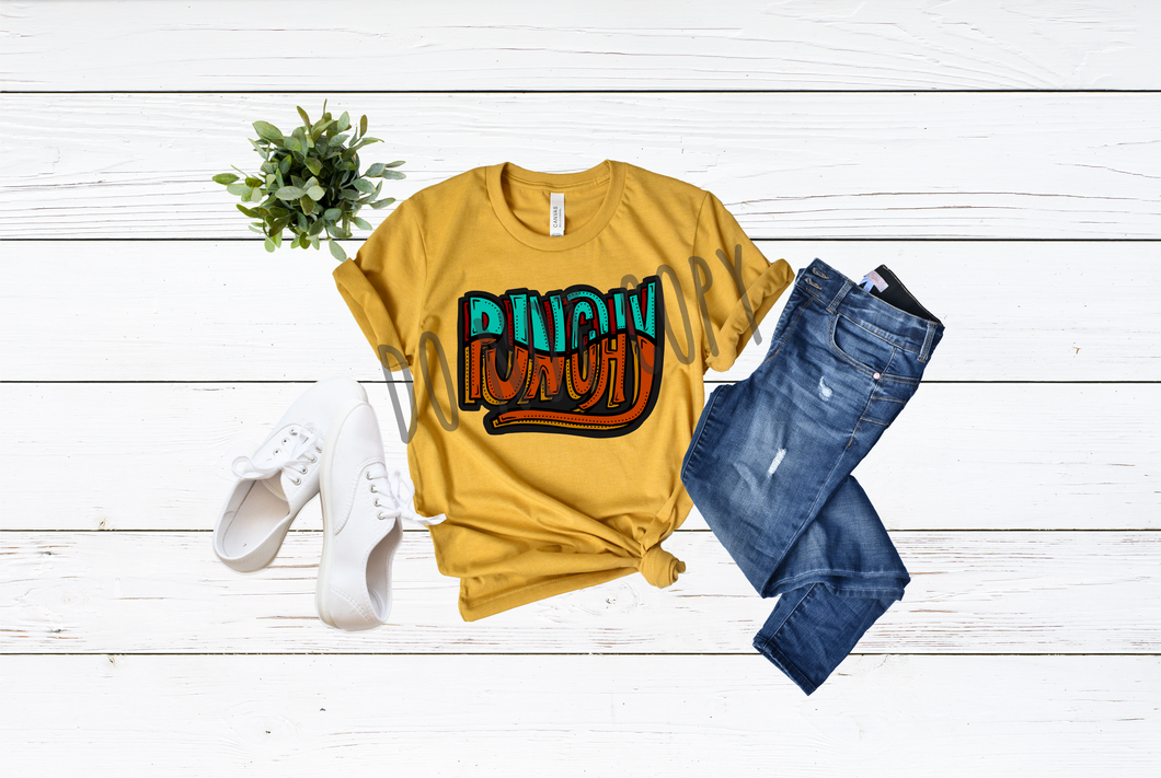 Punchy Western Teal & Burnt Orange Transfer