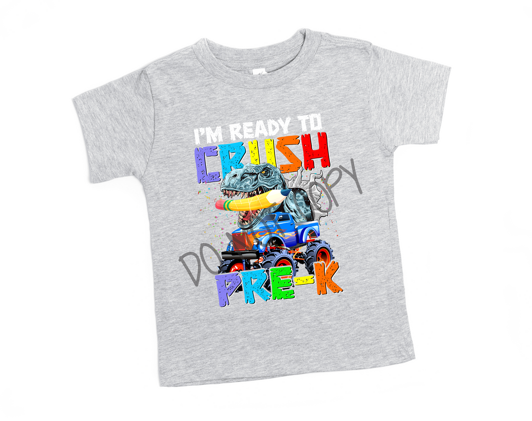 Ready To Crush Pre-K Dinosaur Transfer