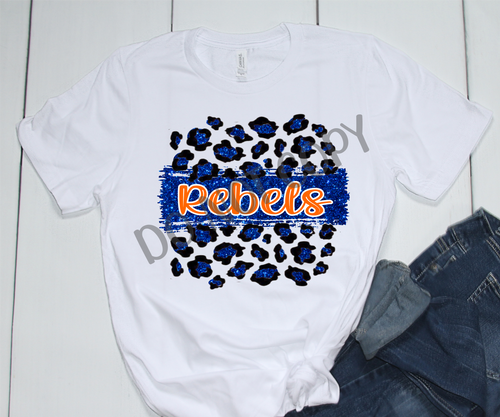 Rebels Orange & Blue Leopard Glitter