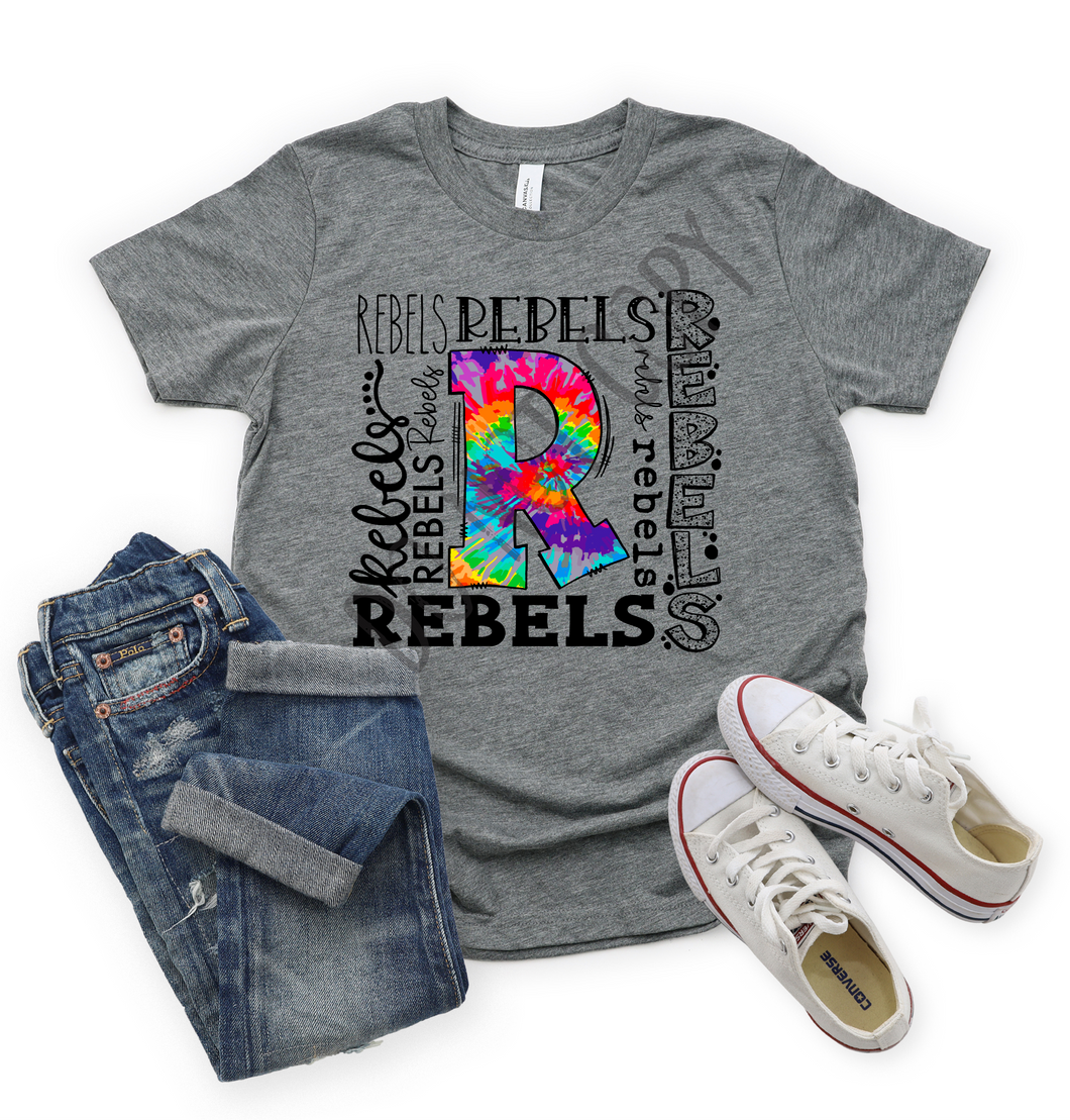 Rebels Tie-dye Typography Transfer