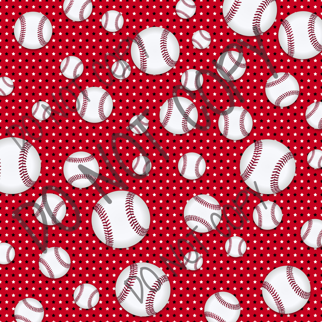 Red Baseball Large print Background 12x12