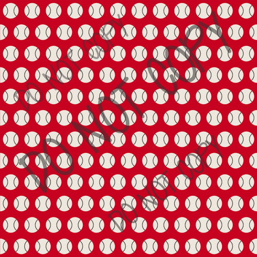 Red Baseball Small print Background 12x12