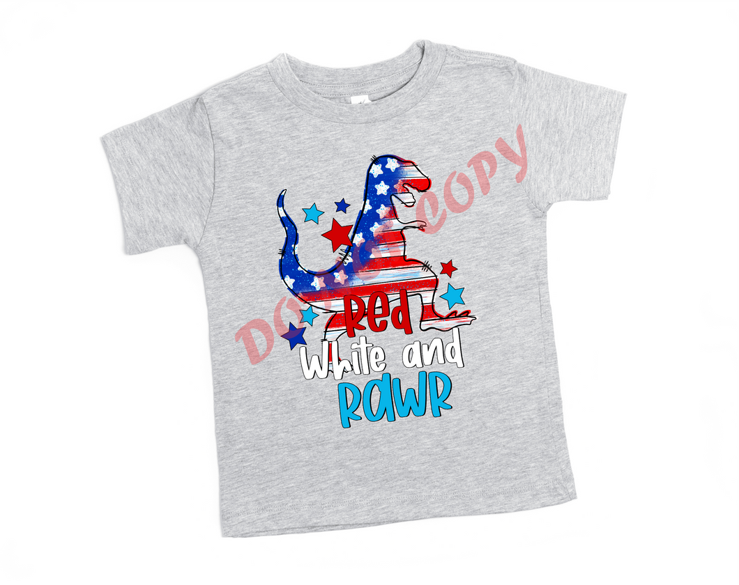 Red White and Roar Dinosaur Transfer