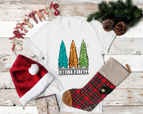 Rockin Around The Christmas Tree With 3 Leopard Trees Transfer
