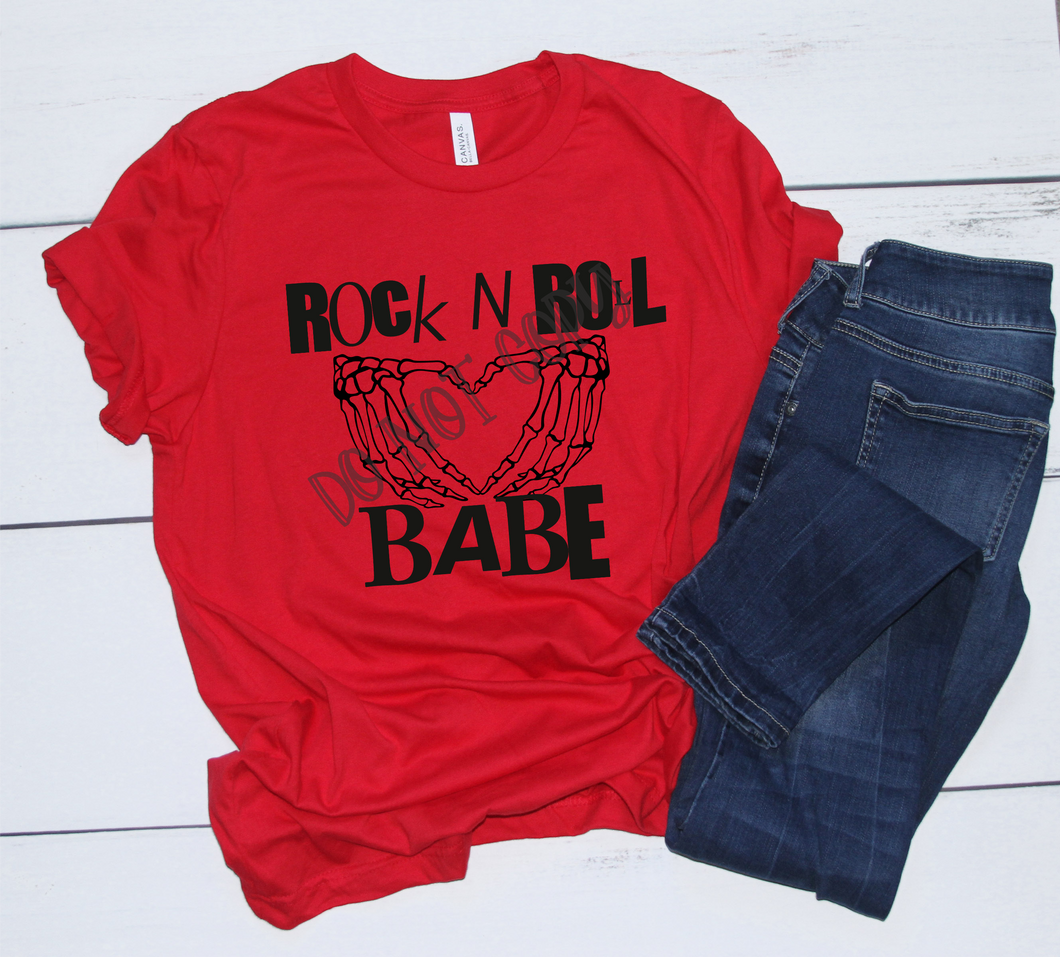 Rock N Roll Babe Skeleton Hands Transfer