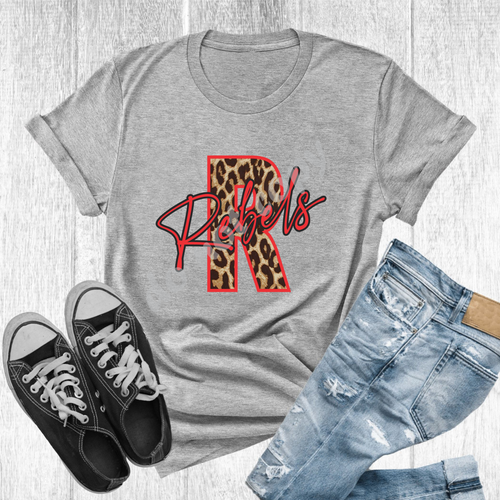 Rebels Red & Black Leopard Letter