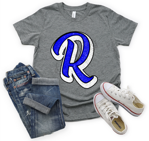 Letter R Royal Distressed Mascot Letter