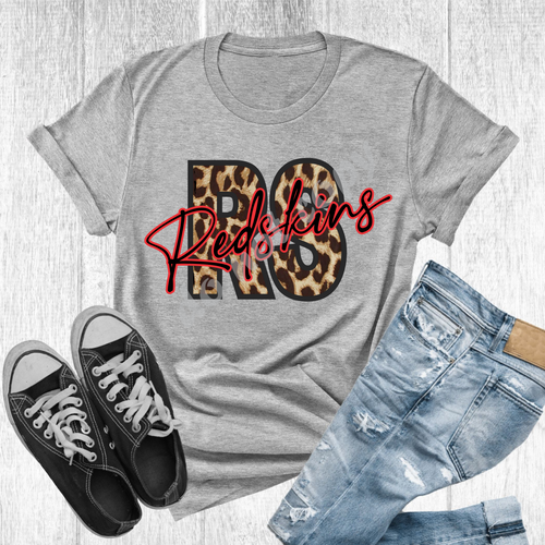 RS Redskins Black & Red Leopard Letter